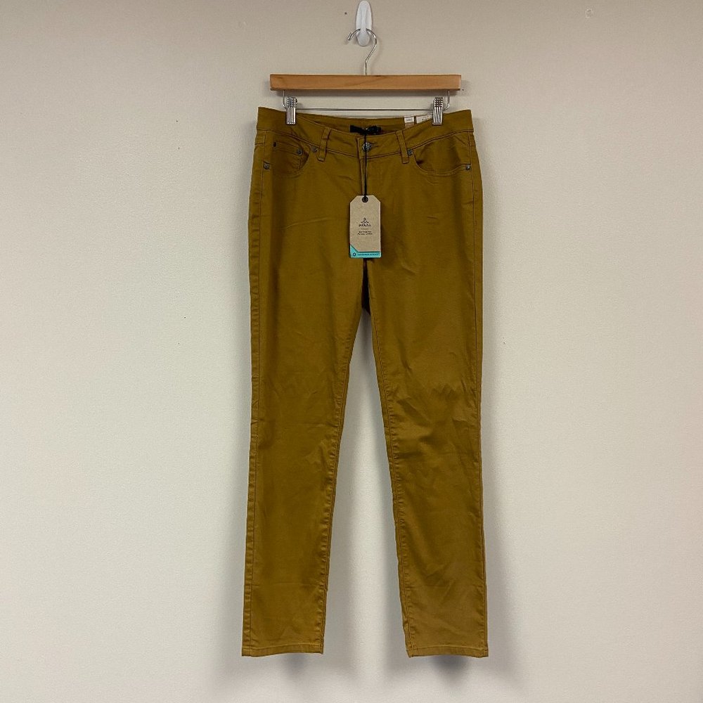Prana Womens Kayla Brown Short Inseam Regular Fit Straight Jeans Sz 12